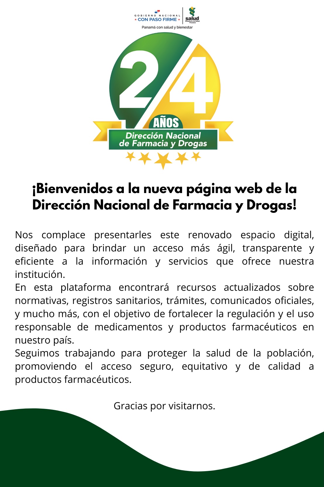 Banner de Bienvenida - Dirección Nacional de Farmacia y Drogas
