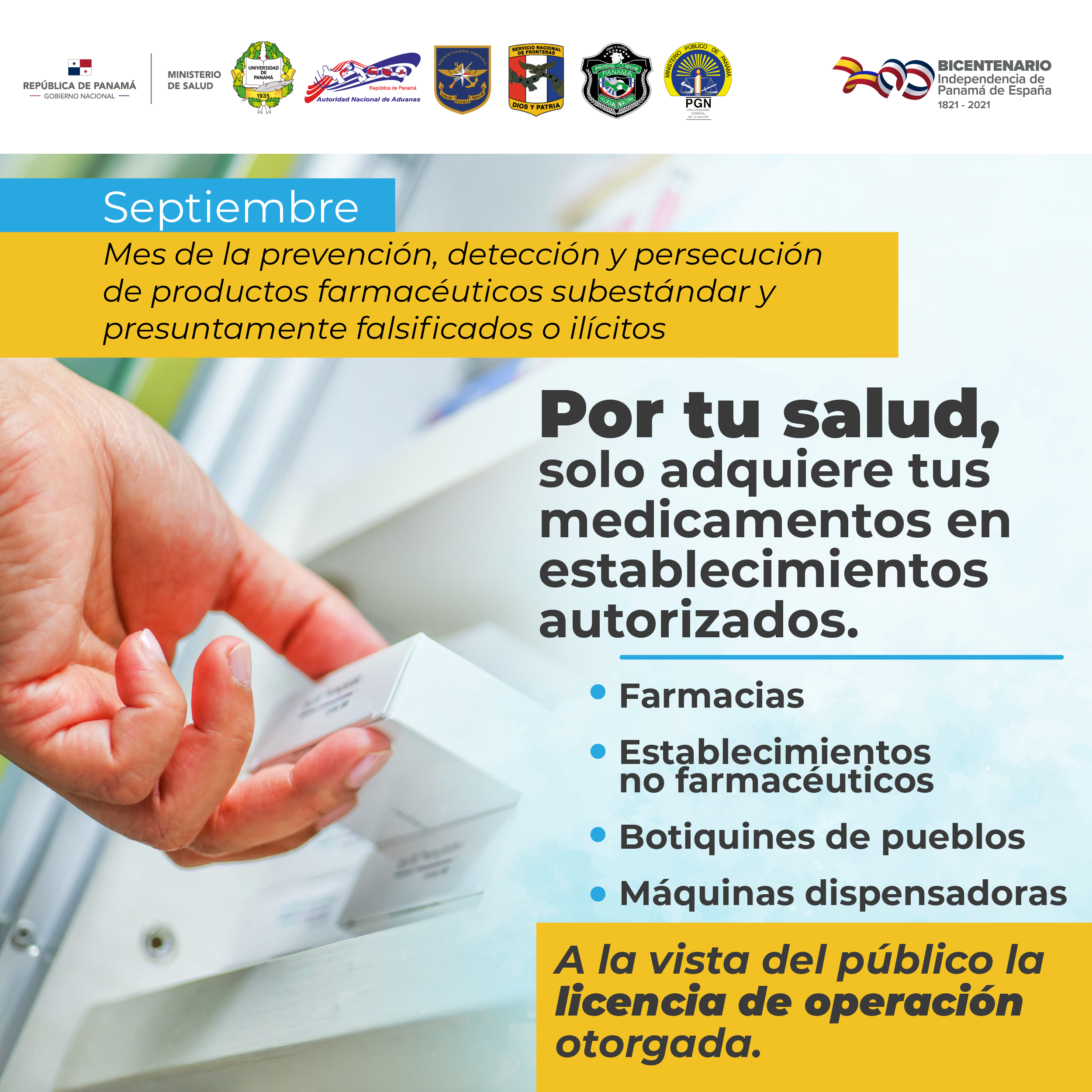Por tu salud, solo adquiere tus medicamentos en establecimientos autorizados