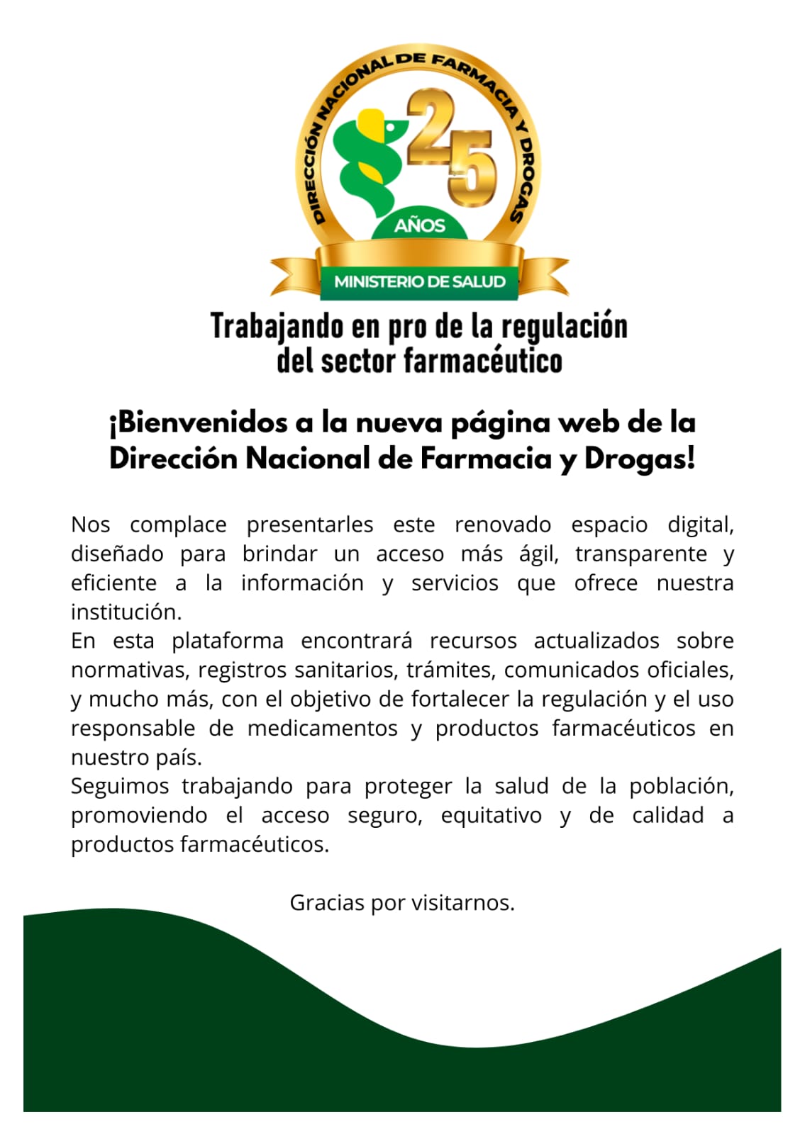 Banner de Bienvenida - Dirección Nacional de Farmacia y Drogas